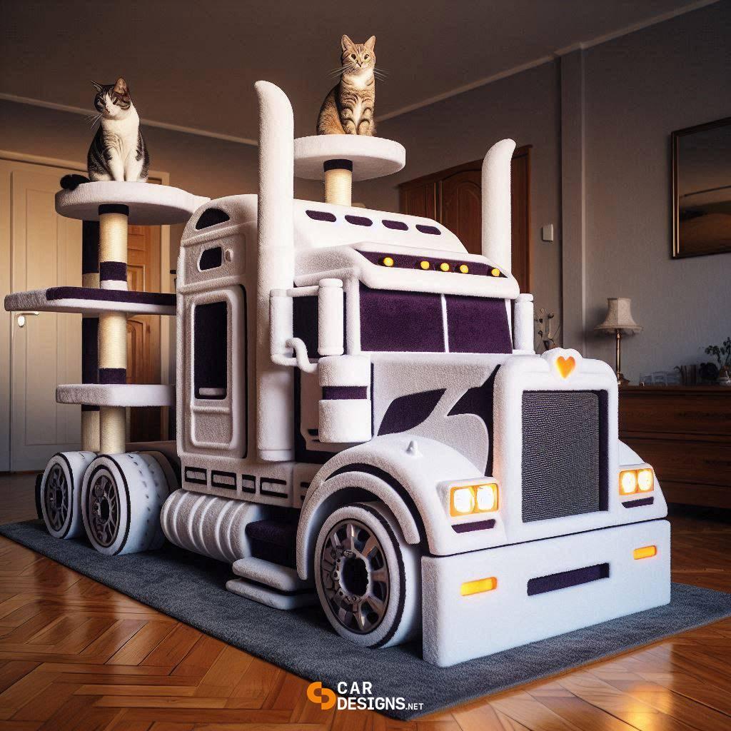 Give Your Cats the Ultimate Road Trip Experience with the Giant Semi Truck Cat Tree